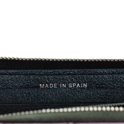 Chanel Iridescent Goatskin Quilted Small Zip Around Wallet Purple 7 of 8