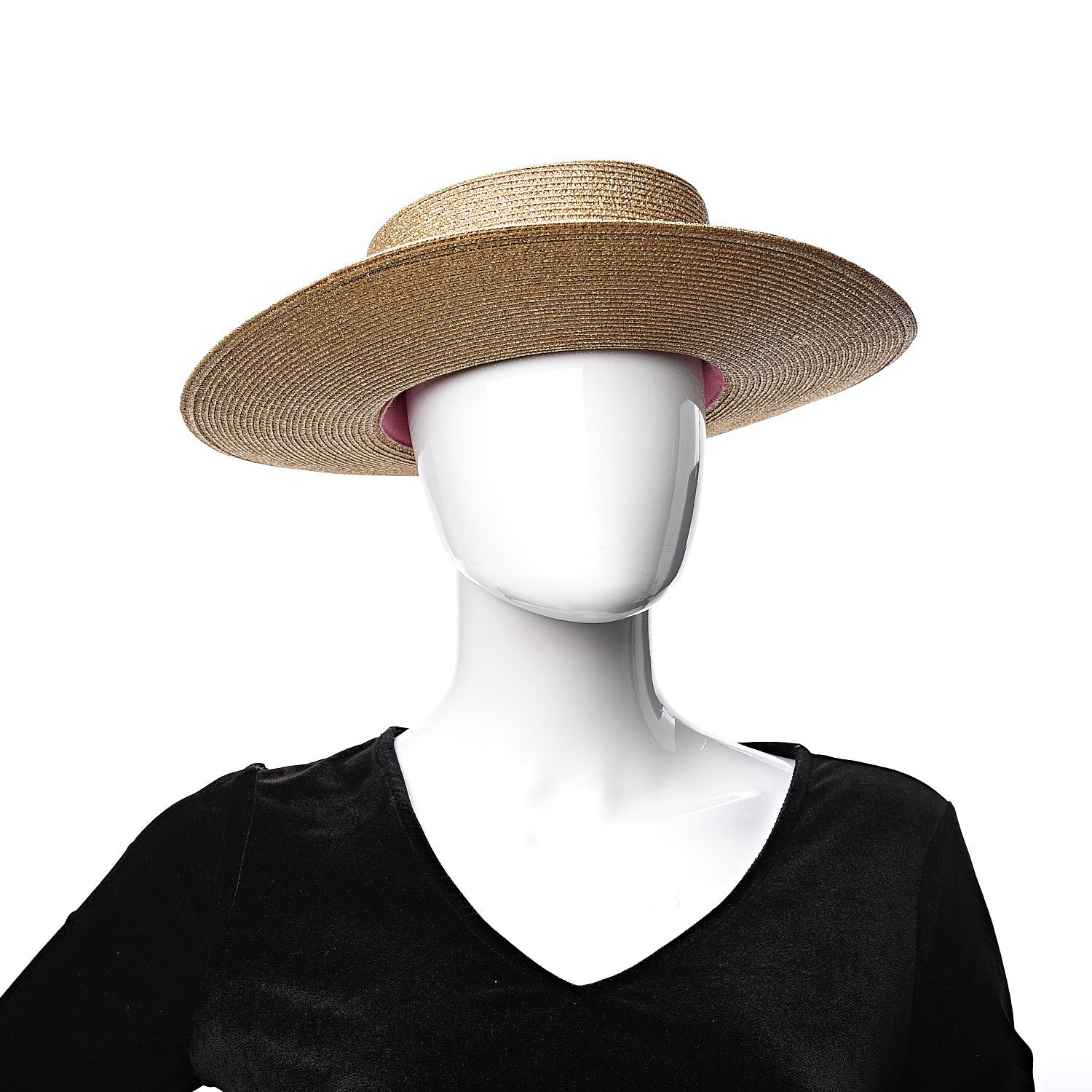Gucci Lame Papier Hat M Black Gold 2 of 8