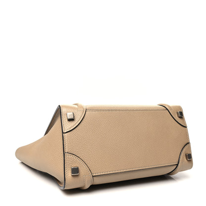 Celine Drummed Calfskin Micro Luggage Dune 3 of 10