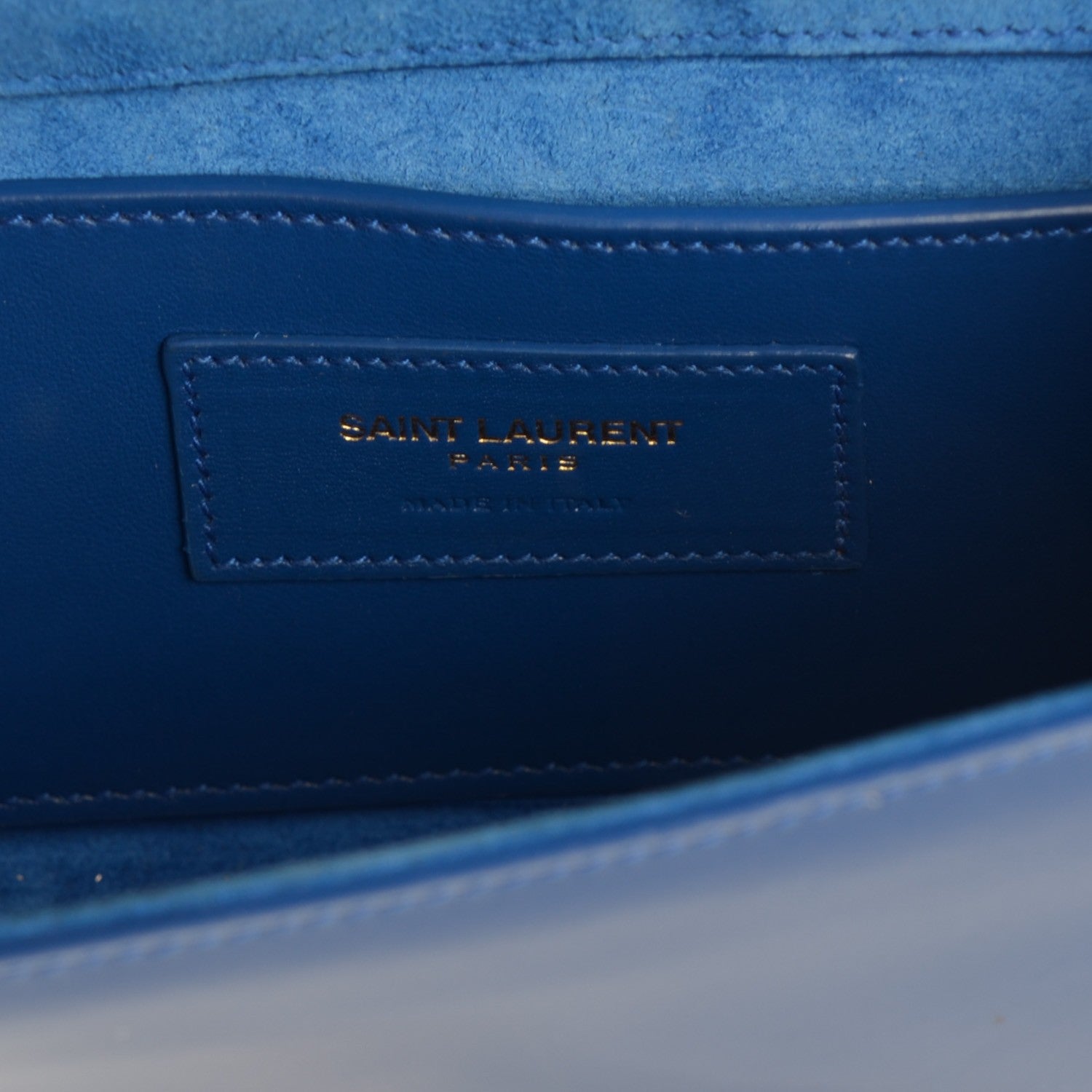 Saint Laurent Patent Small Classic Monogram Satchel Royal Blue 6 of 6