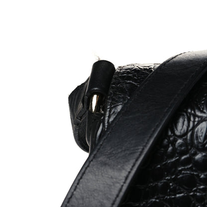 Alexander Wang Calfskin Crocodile Embossed Small Lia Sling Black Pale Gold Hardware 13 of 13