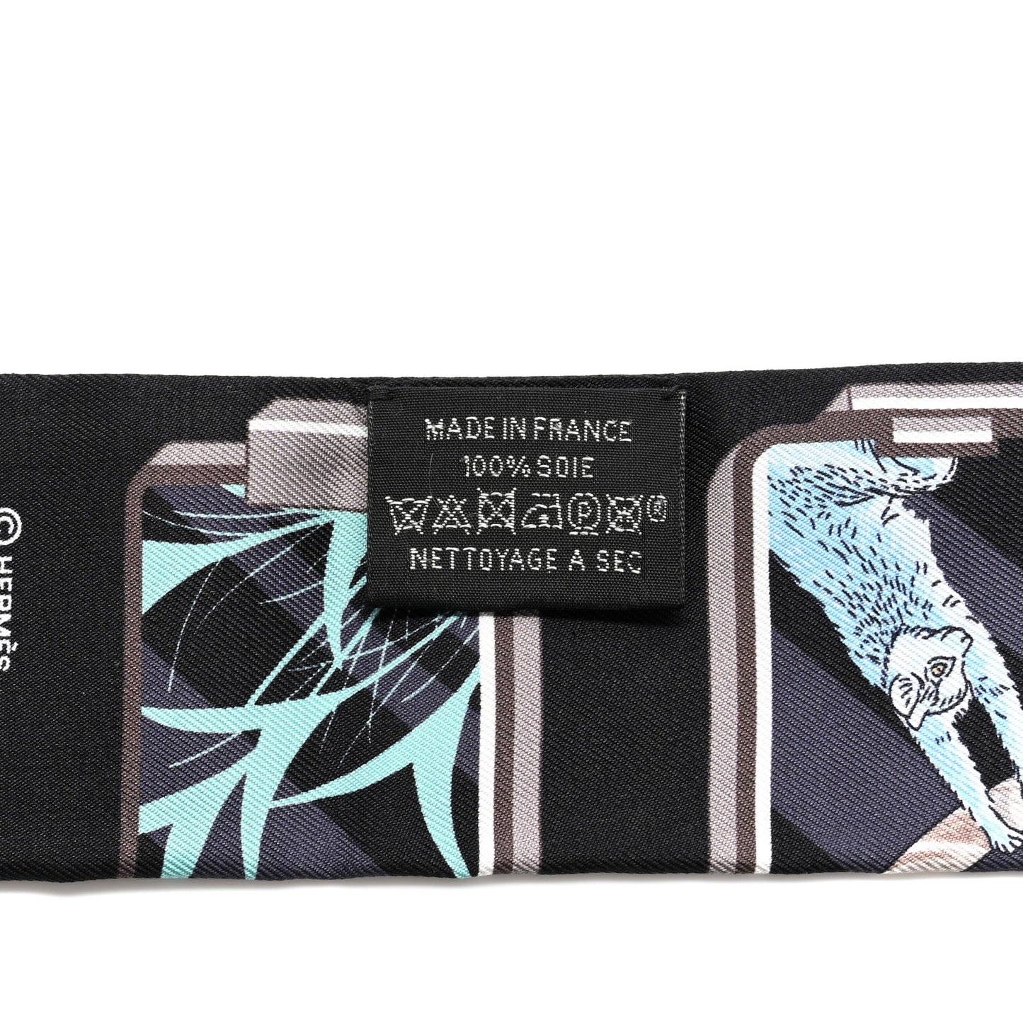Silk Story Twilly Black Rose Gris