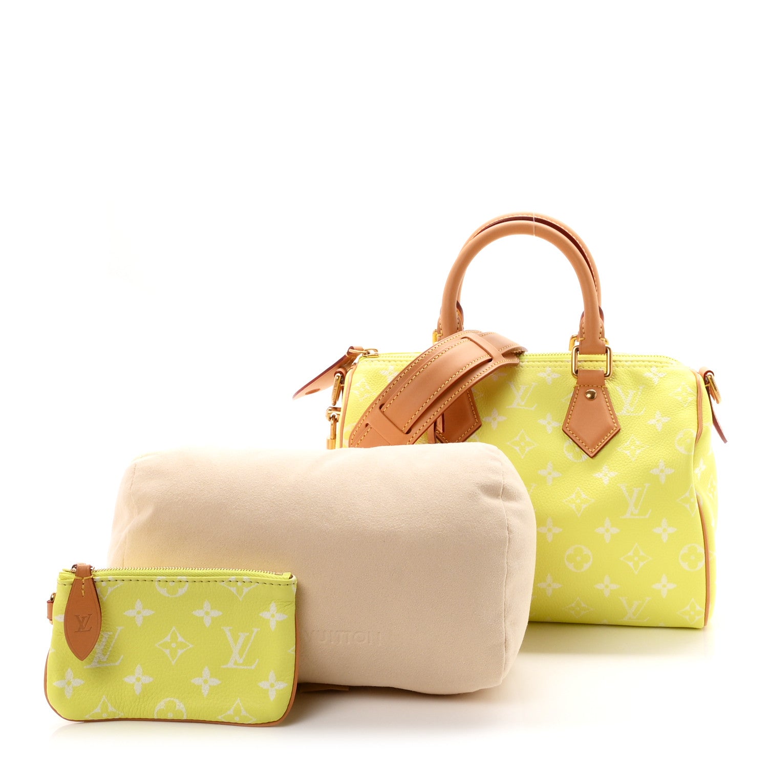 Louis Vuitton Calfskin Monogram Speedy P9 Bandouliere 25 Lemonade Yellow 2 of 11