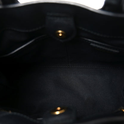 Burberry Grainy Calfskin House Check Small Brogue Banner Tote Black 5 of 9
