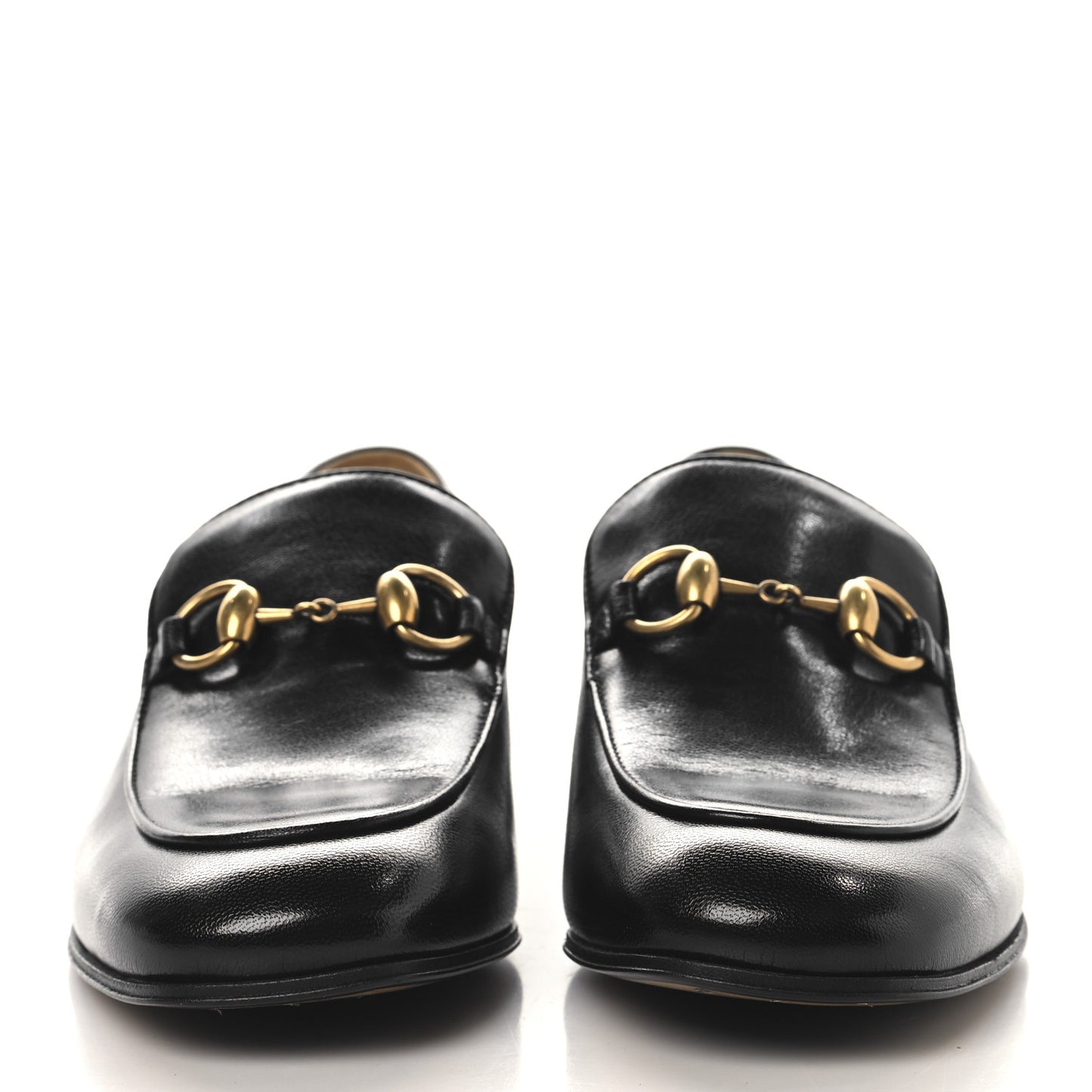 Goatskin Womens Horsebit Mid-Heel Loafers 38 Black