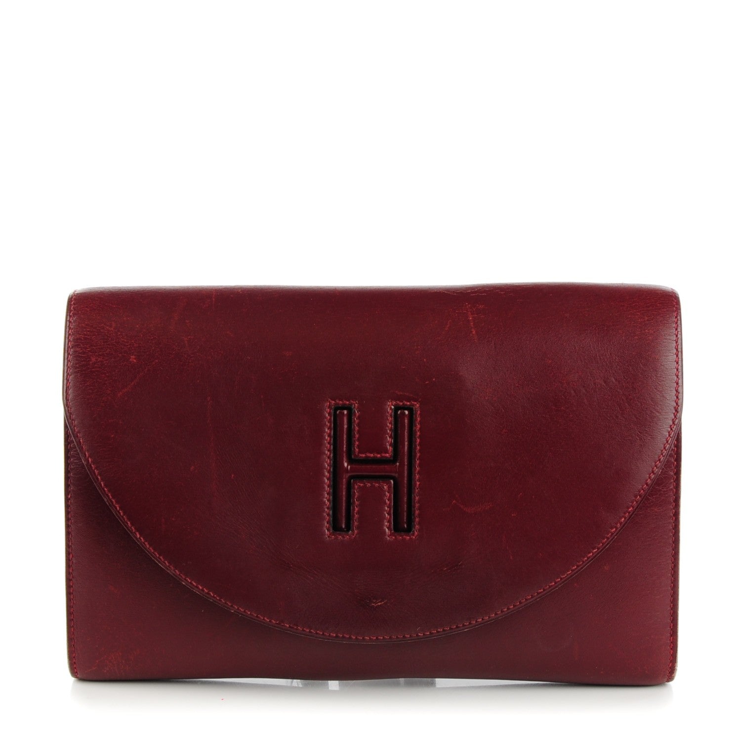 Hermes Box Gaine Clutch Rouge H 1 of 15