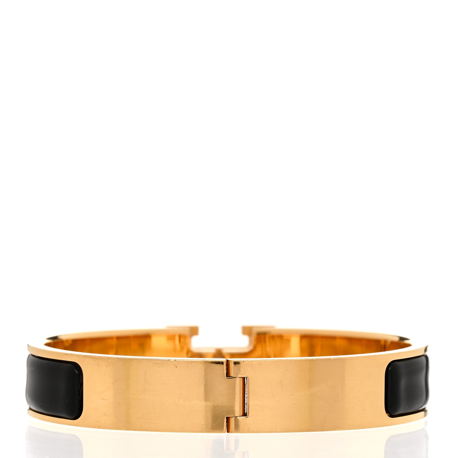 Hermes Enamel Narrow Clic Clac H Bracelet GM Black 3 of 4