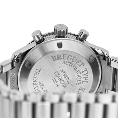 Breguet Stainless Steel Diamond Bezel Sapphire Blue Mother of Pearl 33mm Type XX Transatlantique Automatic Watch 4821ST/59/S76 4 of 5