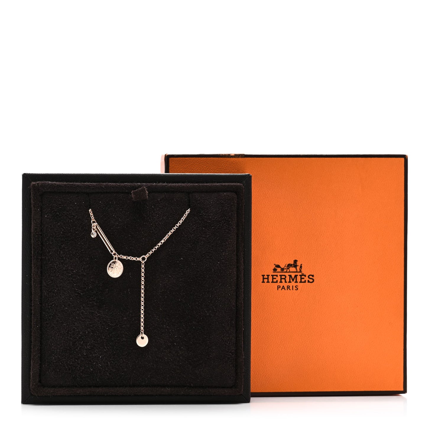 18K Rose Gold Diamond TPM Ex-Libris Pendant Necklace