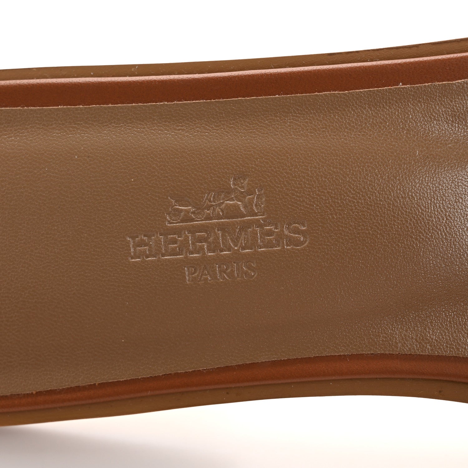 Hermes Box Calfskin Oran Sandals 37.5 Gold 8 of 10