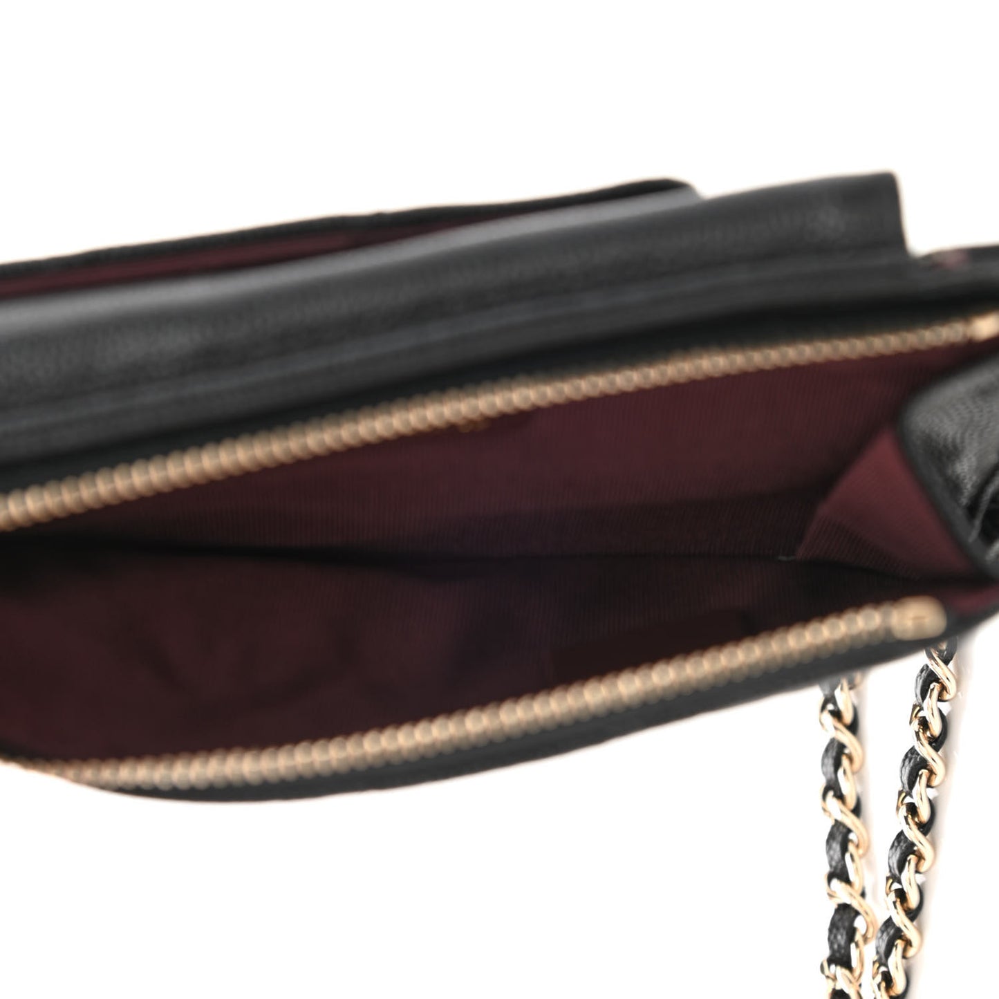 Caviar Quilted Zip Phone Case Black