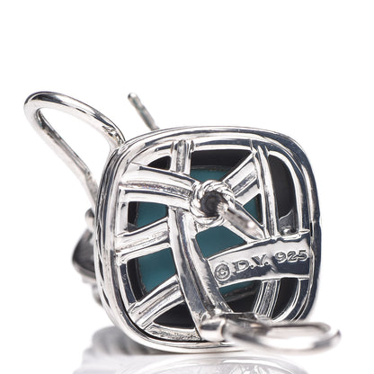David Yurman Sterling Silver Turquoise 11mm Albion Earrings 4 of 4