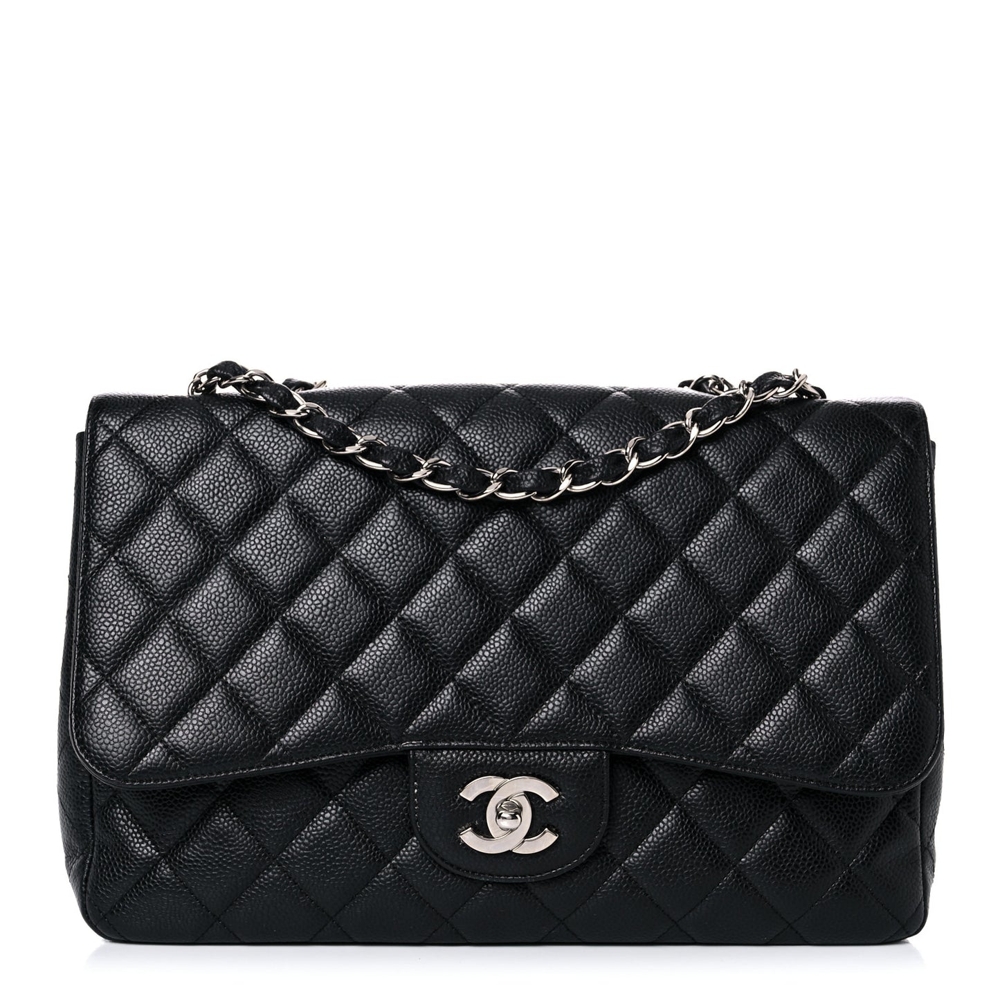 Caviar Quilted Jumbo Single Flap Black