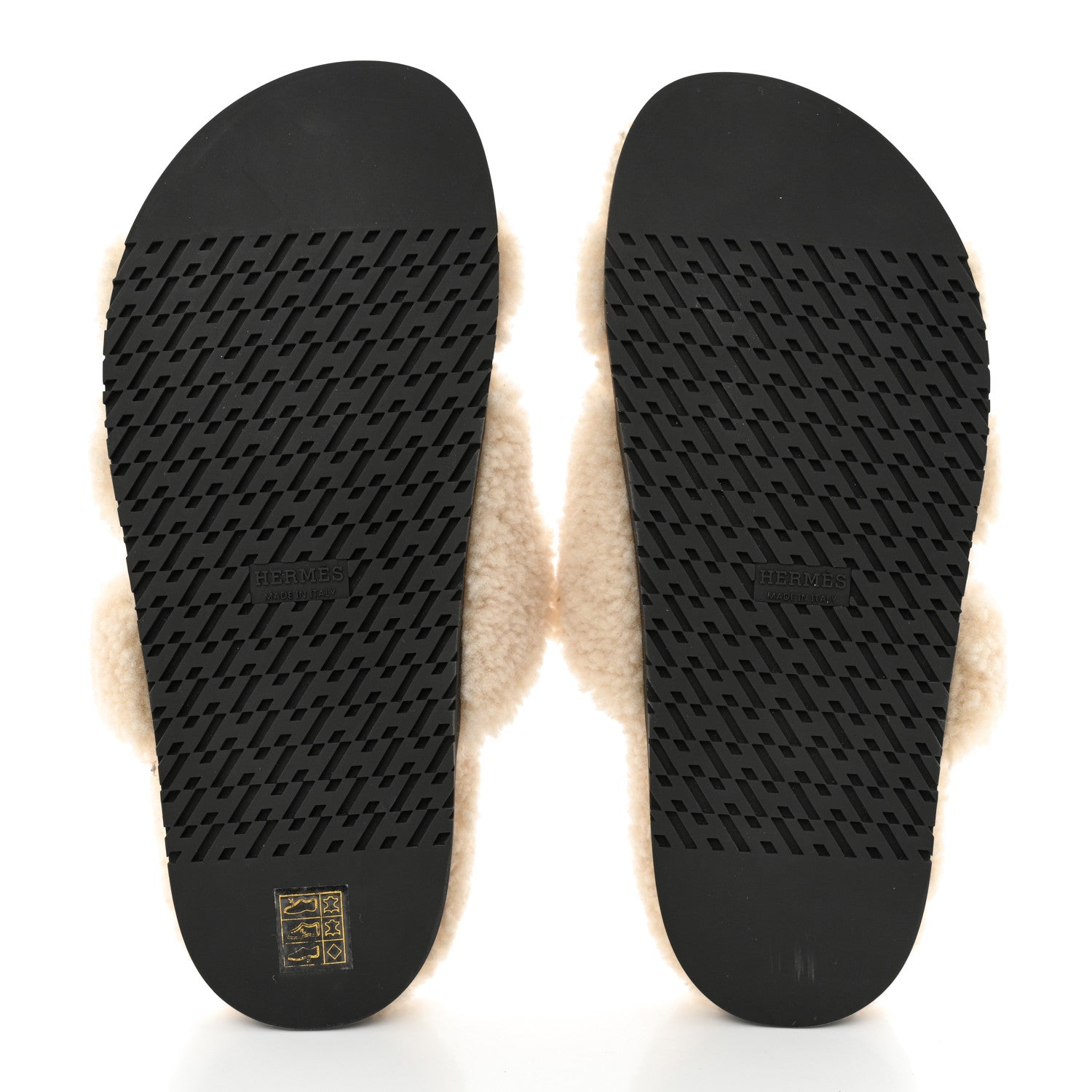Hermes Woolskin Womens Chypre Sandals 40 Ecru 5 of 9