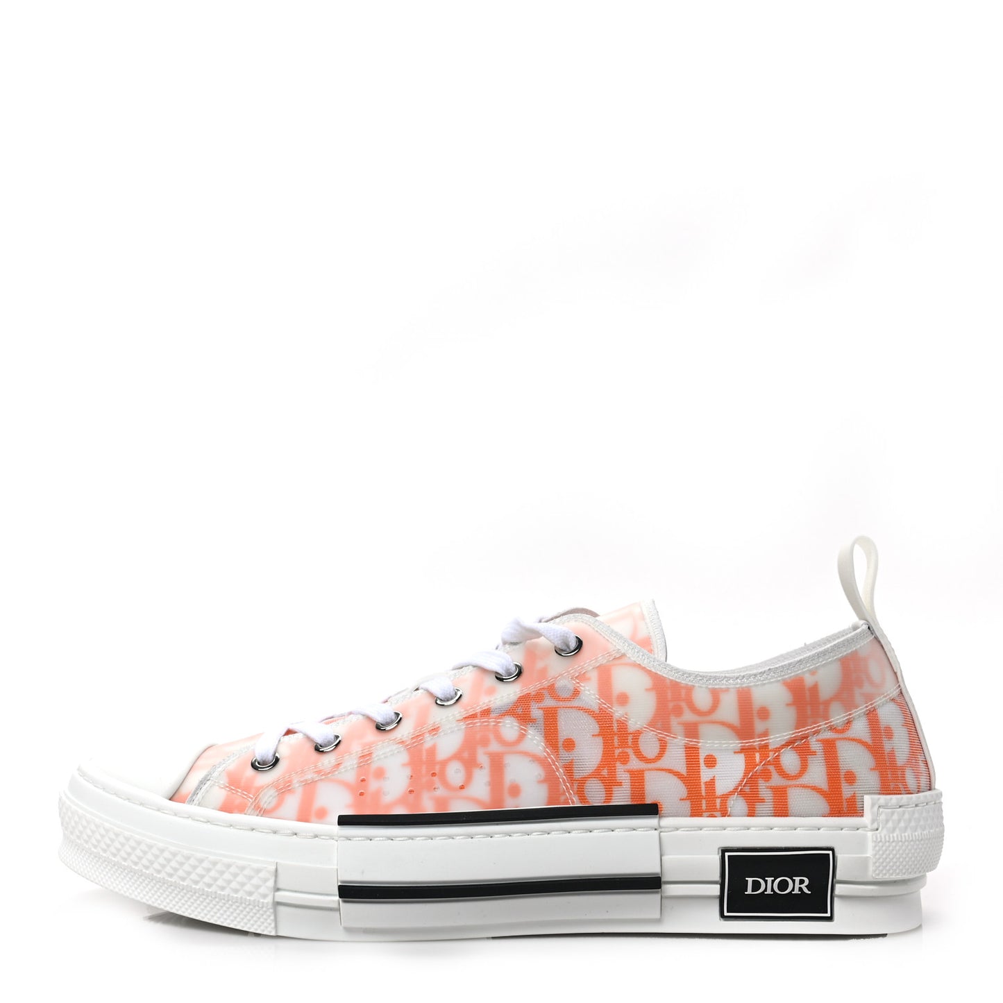 Technical Canvas Oblique Oblique Mens B23 Low Top Sneakers 44 White Orange