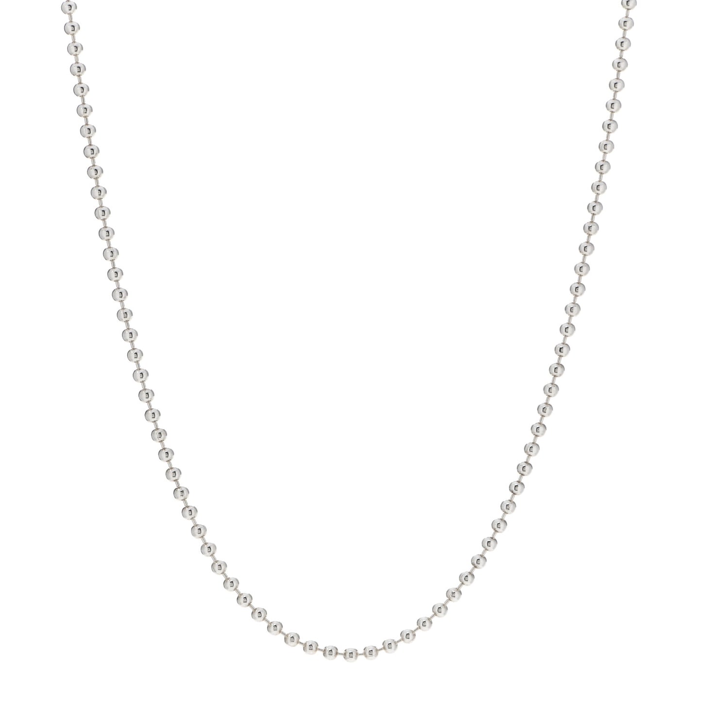 Sterling Silver 3mm Bead Chain Necklace 18"