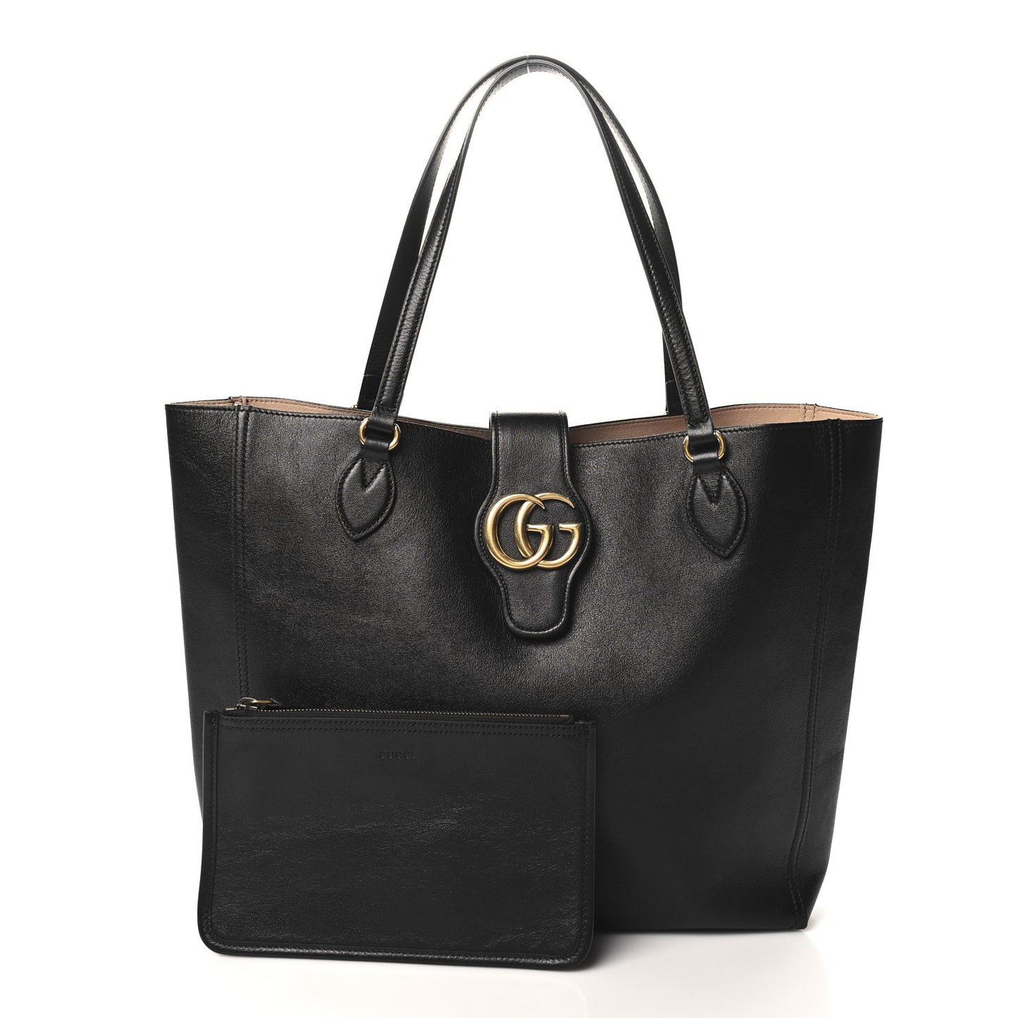 New Sakai Calfskin Lux Medium Dahlia Tote Black