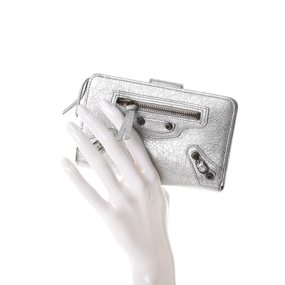 Balenciaga Agneau Classic Hardware Fold Wallet Gris Aluminum 2 of 11
