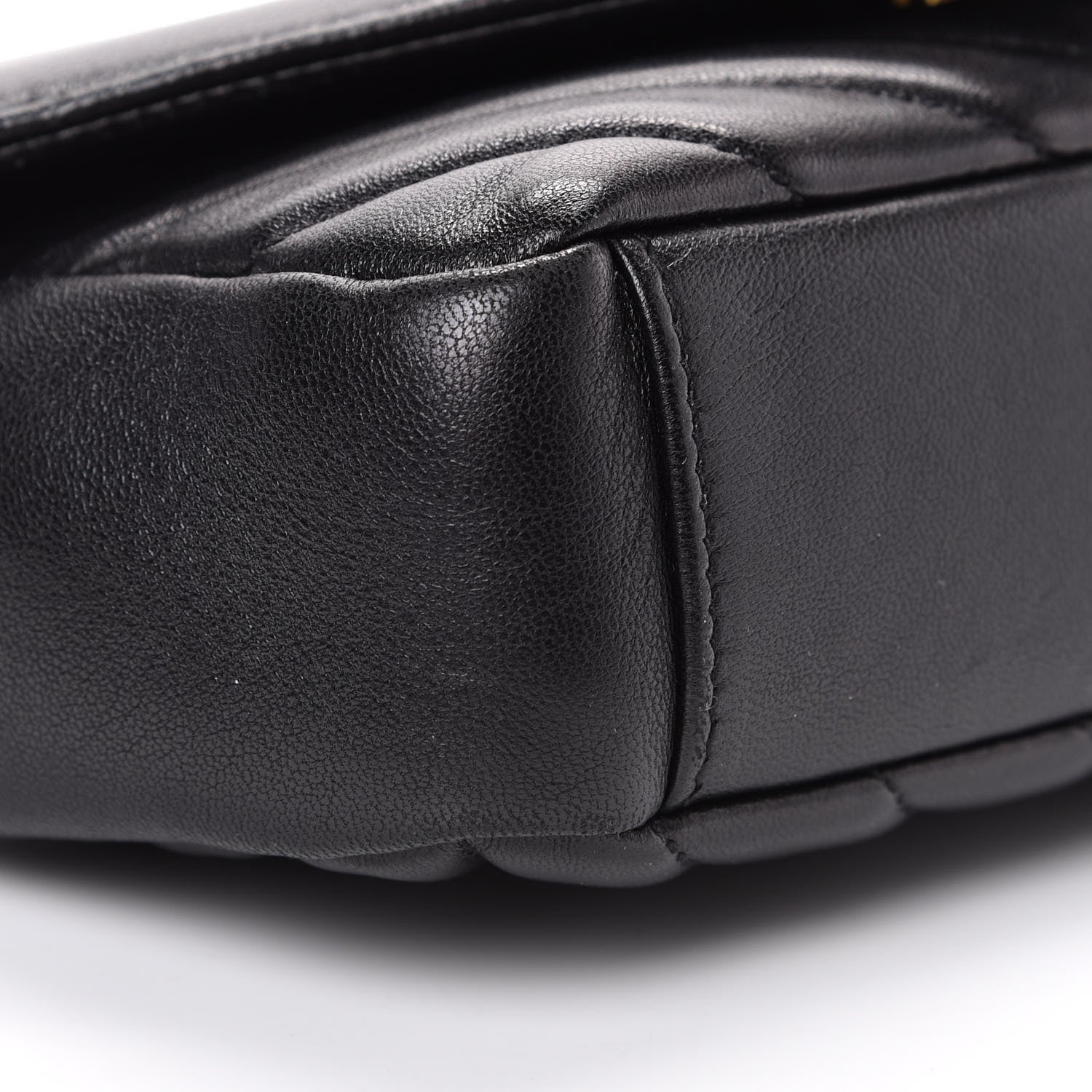 Saint Laurent Grained Calfskin Matelasse Chevron Monogram Classic Baby Chain Bag Black 9 of 15
