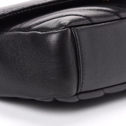 Saint Laurent Grained Calfskin Matelasse Chevron Monogram Classic Baby Chain Bag Black 9 of 15