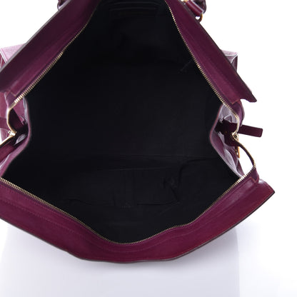 Saint Laurent Sheepskin Large Cabas ChYc Black Cherry 7 of 15