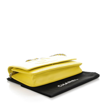 Chanel Caviar Timeless Wallet on Chain WOC Yellow 4 of 8