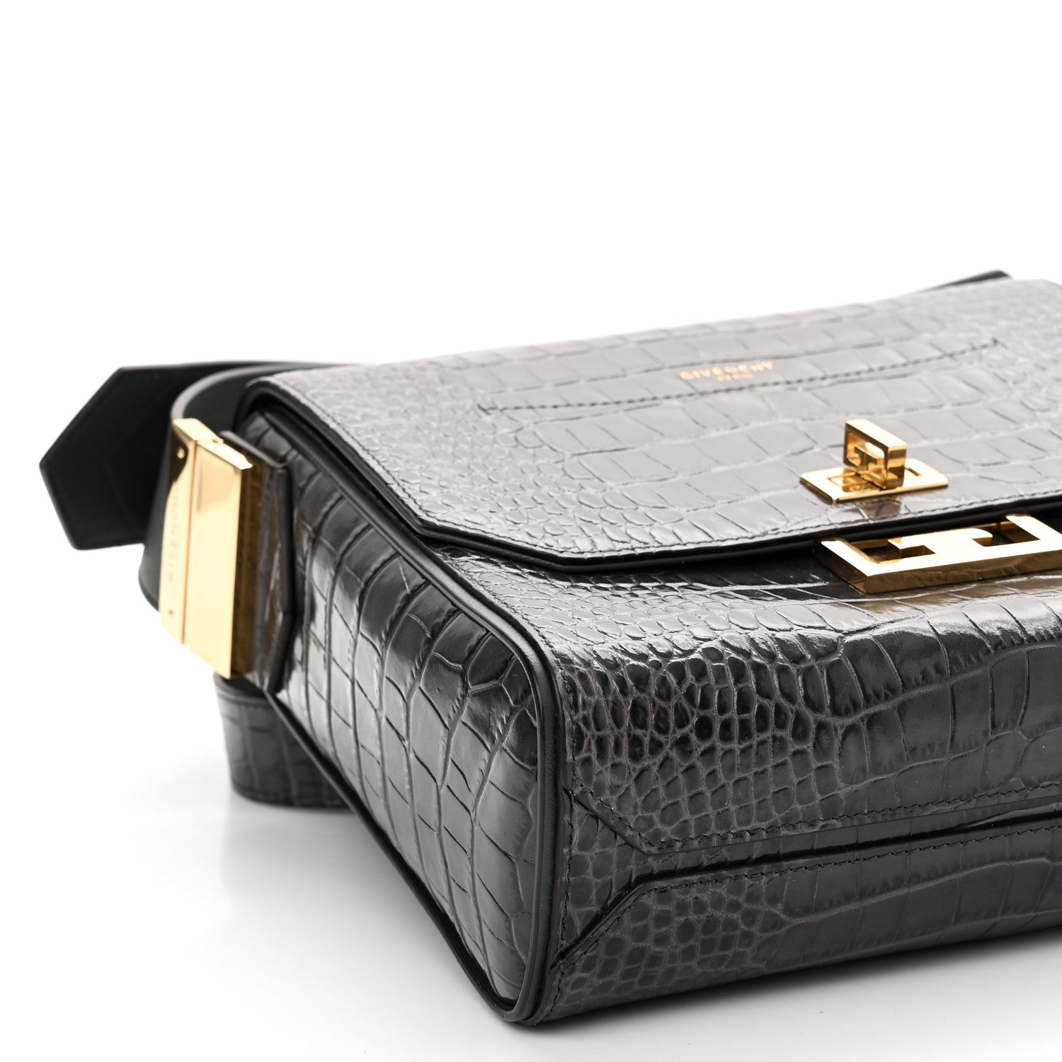 Givenchy Calfskin Crocodile Embossed Medium Eden Storm Grey 8 of 9