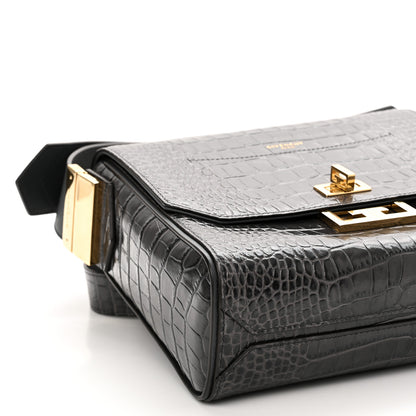 Givenchy Calfskin Crocodile Embossed Medium Eden Storm Grey 8 of 9