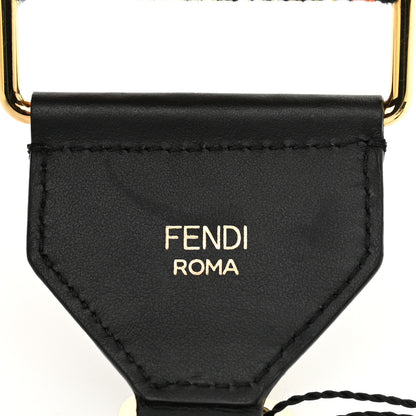Fendi Cannete Ribbon Poly Vitello Century Logo Adjustable Strap You Giallo Black 4 of 6
