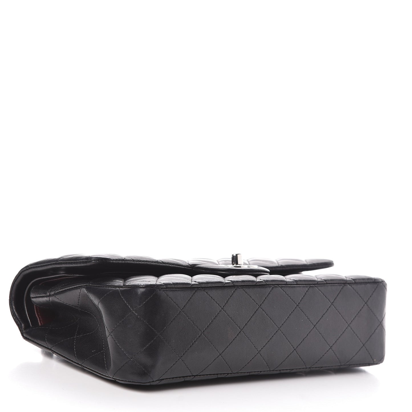 Lambskin Quilted Medium Double Flap Black