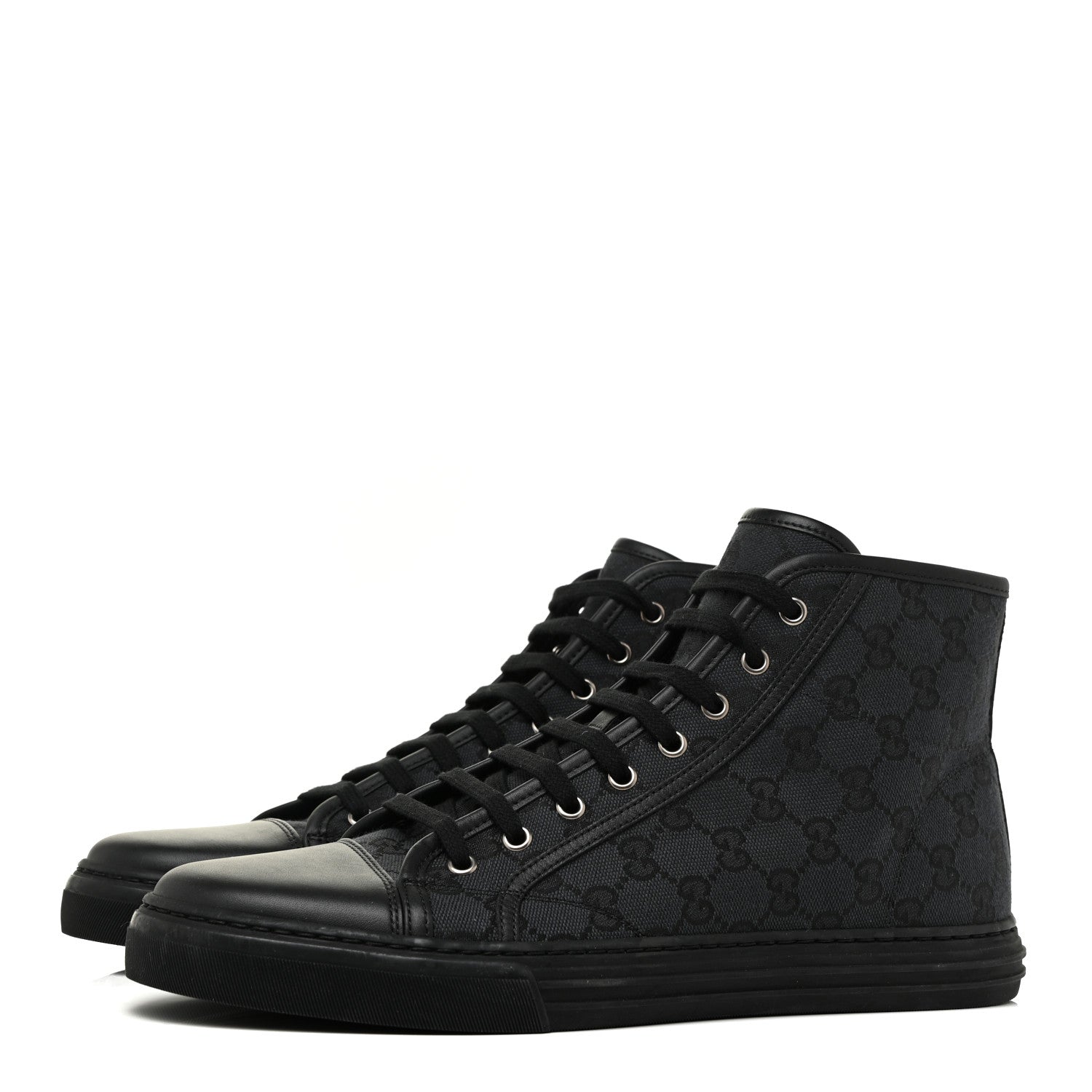 Gucci Monogram Mens High Top Sneakers Black 3 of 10