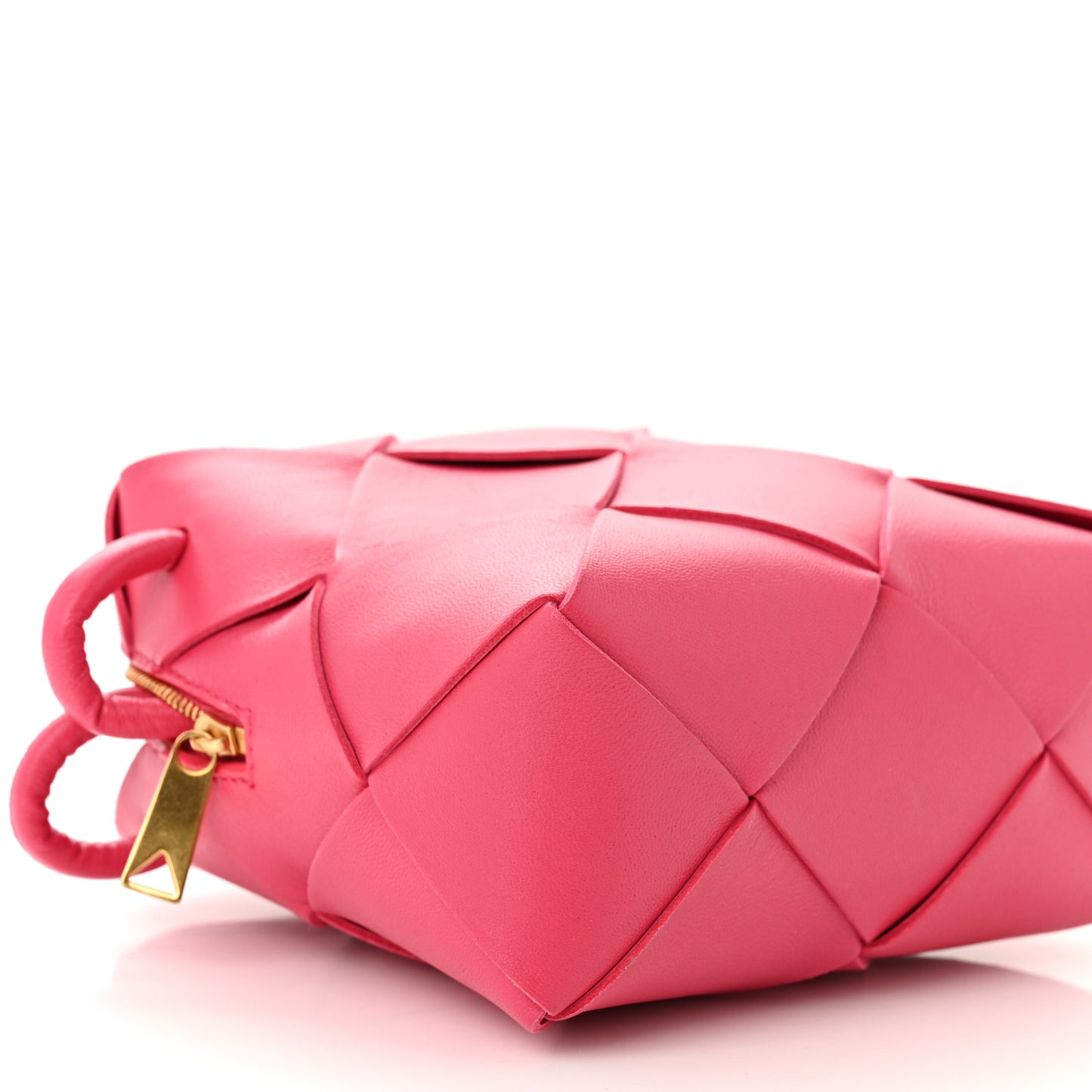 Lambskin Maxi Intrecciato Mini Cassette Camera Bag Cranberry