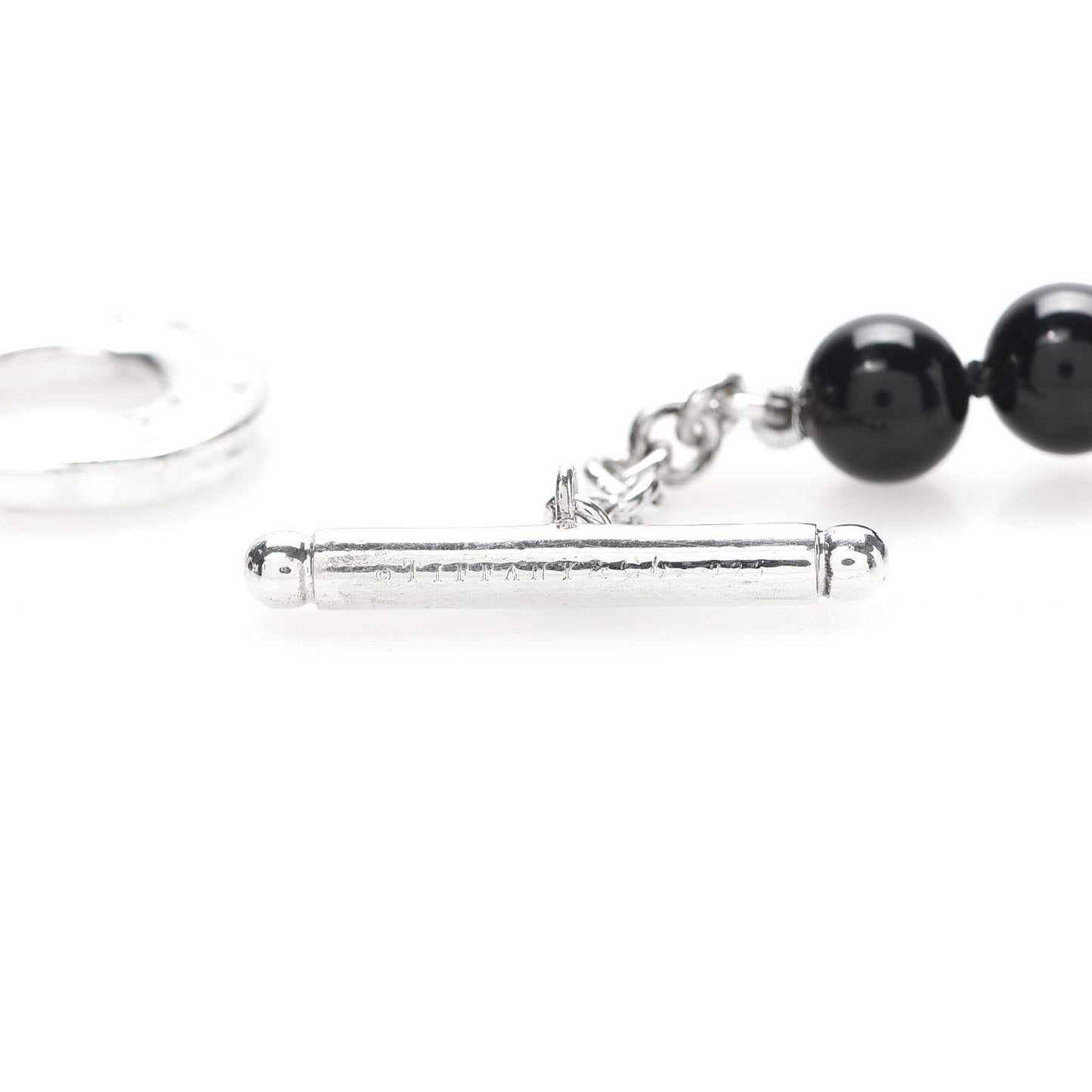 Sterling Silver Black Onyx Bead Toggle Necklace