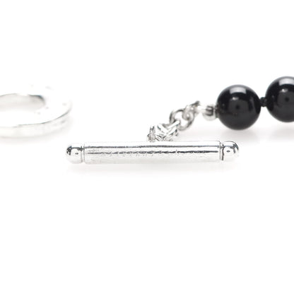 Tiffany Sterling Silver Black Onyx Bead Toggle Necklace 6 of 6