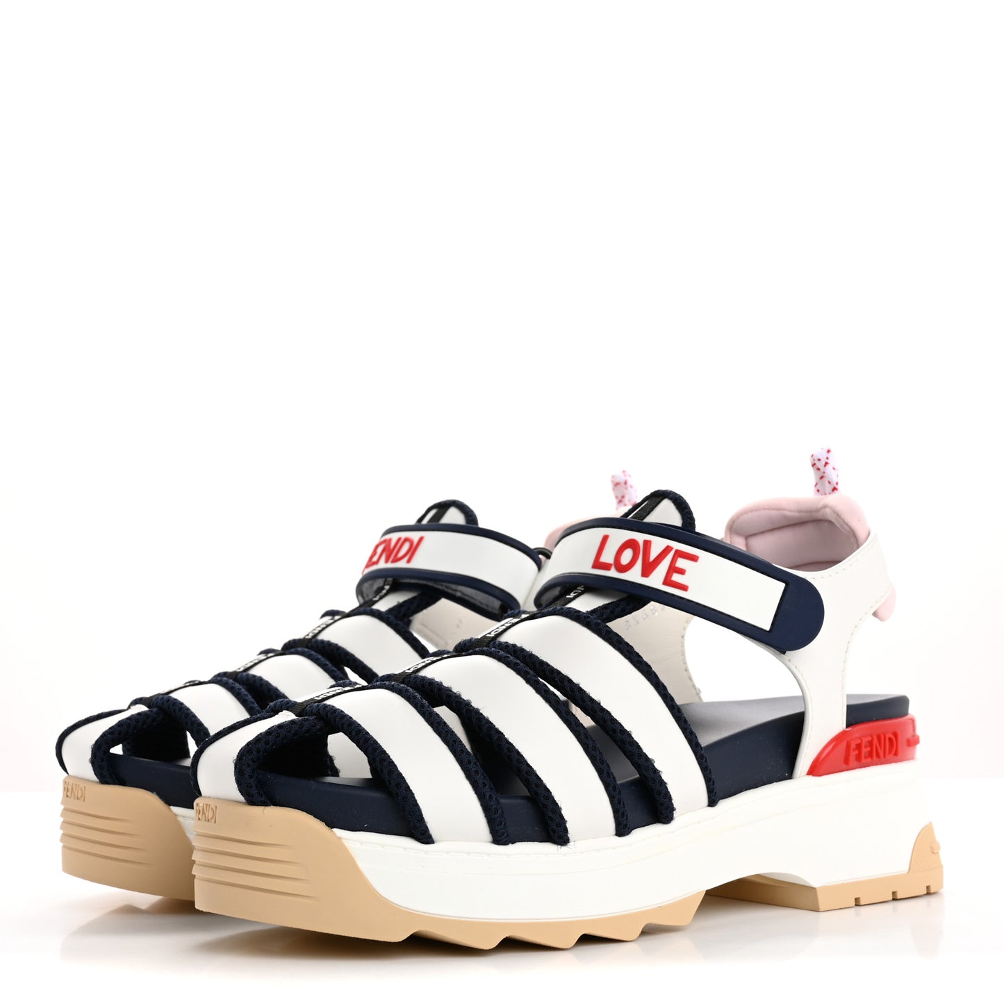 Vitello T Rex Platform Sandals 39 Ultra White Multicolor