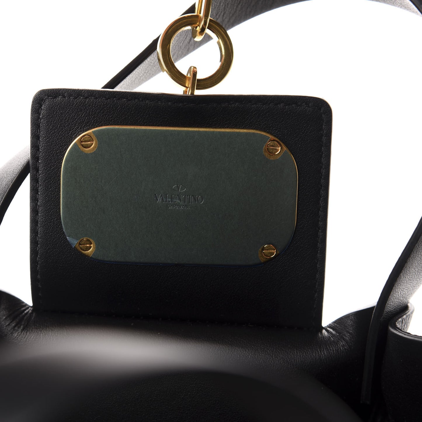 Grainy Calfskin Medium VLogo Escape Shopper Black