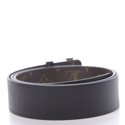 Louis Vuitton Calfskin Monogram 40mm LV Initiales Reversible Belt 95 38 Black 2 of 7