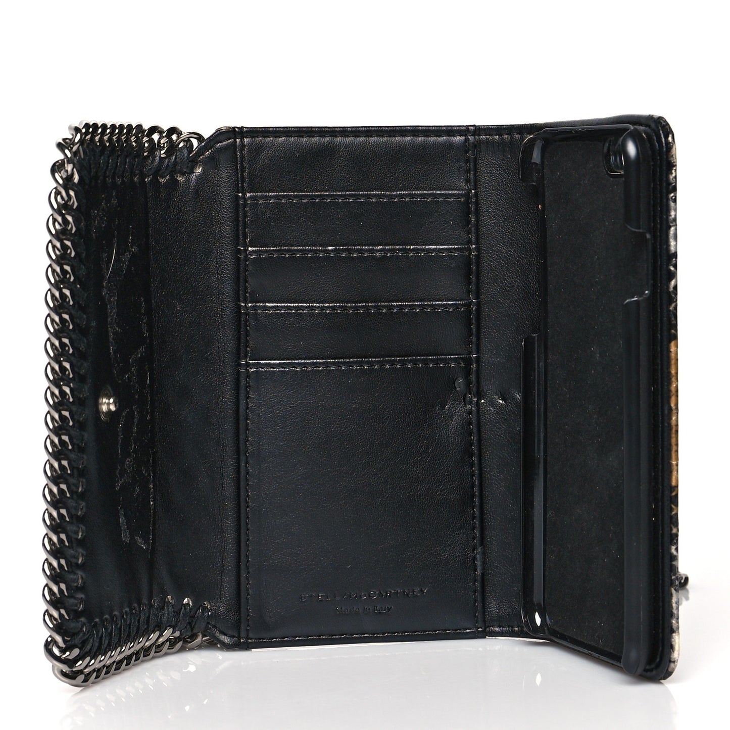 Snake Embossed Phone Holder Crossbody Black Multicolor