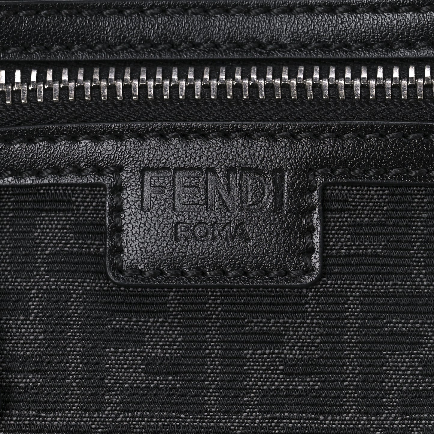 Recycled Fabric Jacquard Vitello Astro Micro FF Mini Trolley Bag Asfalto Black