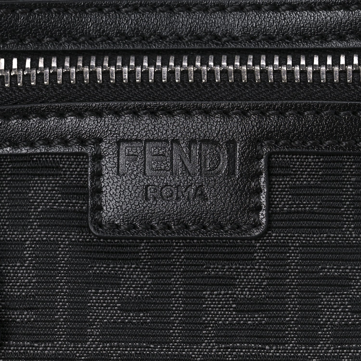 Fendi Recycled Fabric Jacquard Vitello Astro Micro FF Mini Trolley Bag Asfalto Black 9 of 11