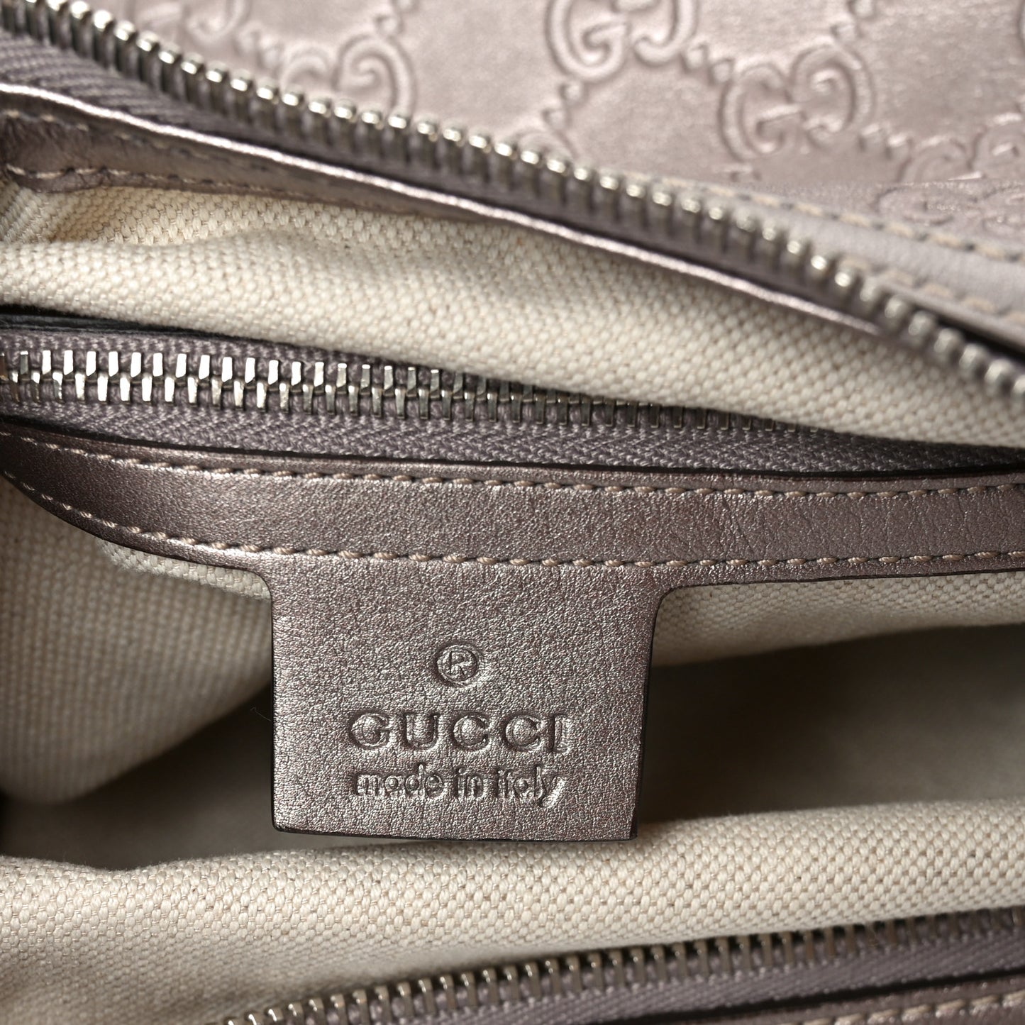 Metallic Guccissima Medium GG Twins Hobo Mauve