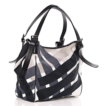 Burberry Canvas Check Print Tote Blue 3 of 11