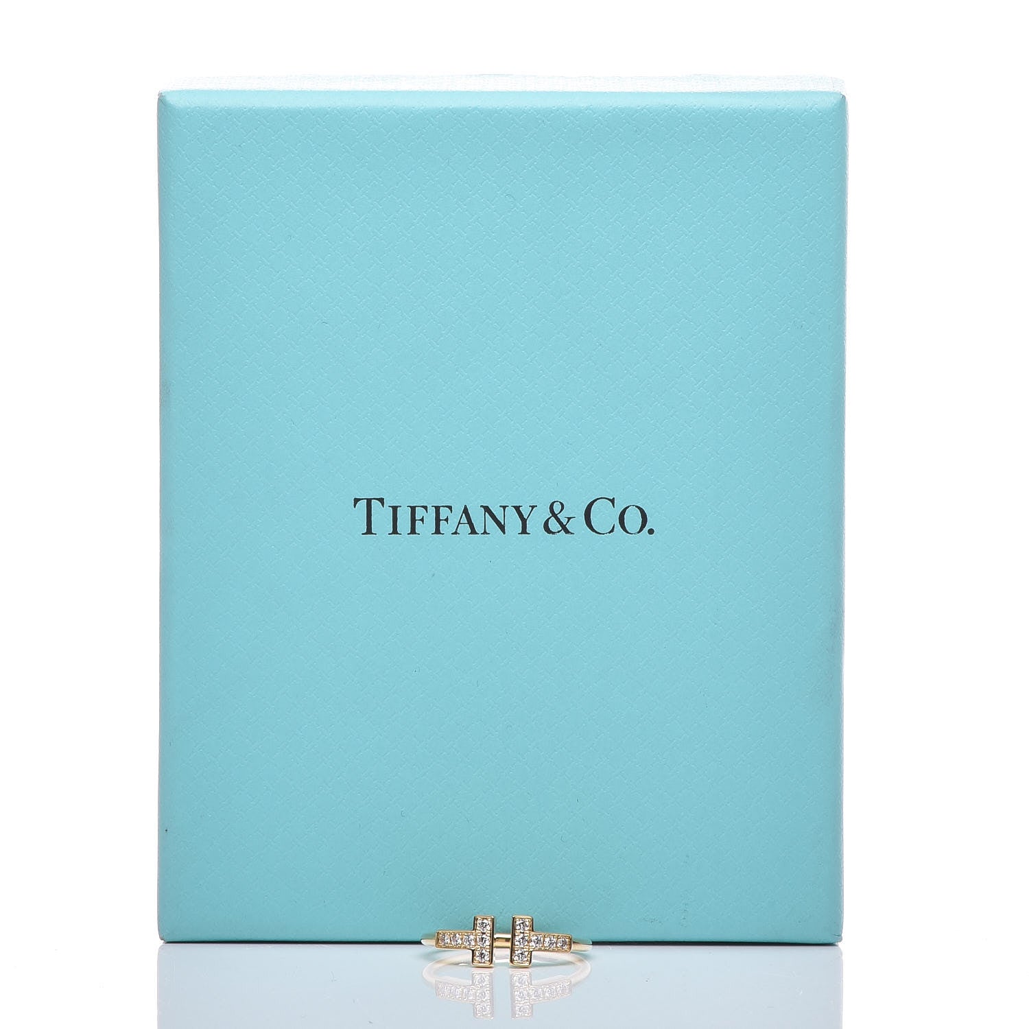 Tiffany 18K Yellow Gold Diamond T Wire Ring 49 5 5 of 5