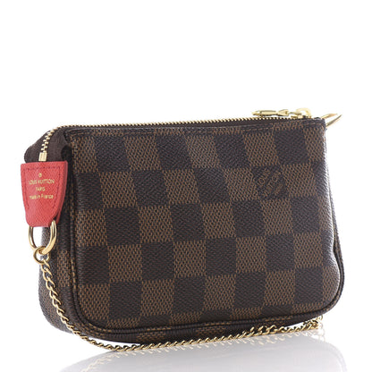 Louis Vuitton Damier Ebene 2019 Christmas Animation Mini Pochette Accessories Red 2 of 7