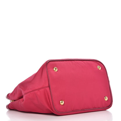 Prada Nylon Tessuto Soft Calf Tote Ibisco 4 of 7