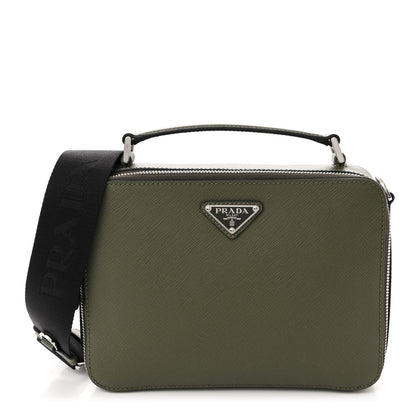 Prada Saffiano Travel Medium Brique Crossbody Bag Loden 1 of 9