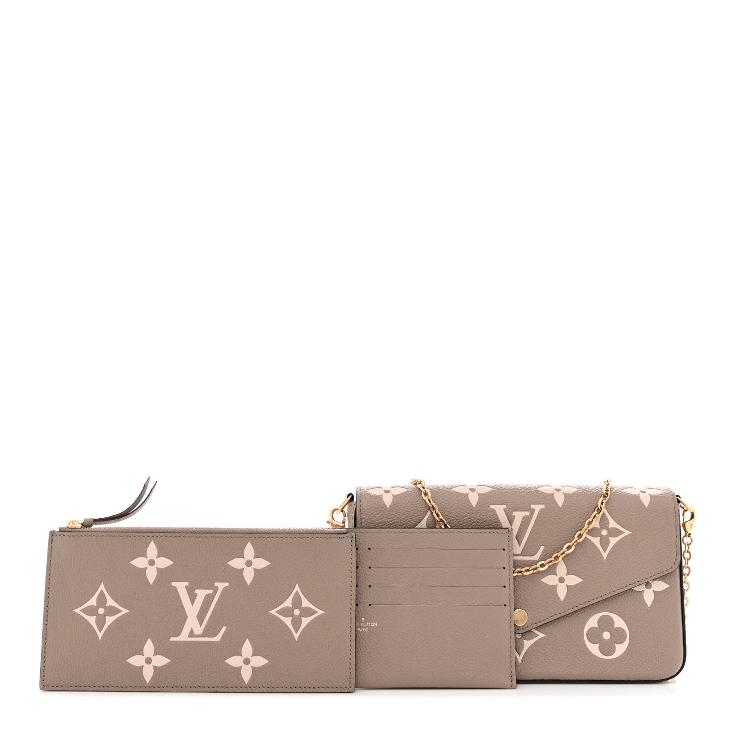 Louis Vuitton Empreinte Monogram Giant Felicie Pochette Tourterelle Creme 3 of 12