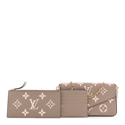 Louis Vuitton Empreinte Monogram Giant Felicie Pochette Tourterelle Creme 3 of 12