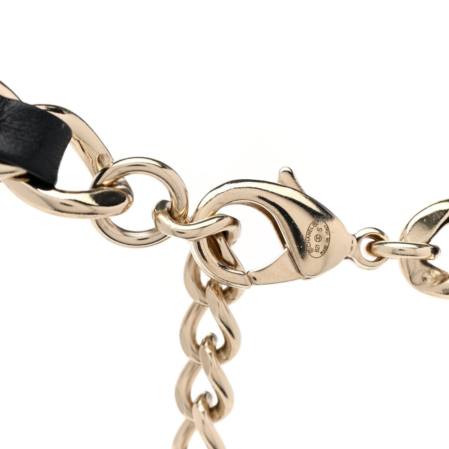 Metal Lambskin Pearl Chain Flap Bag Long Necklace Gold Black Pearly White