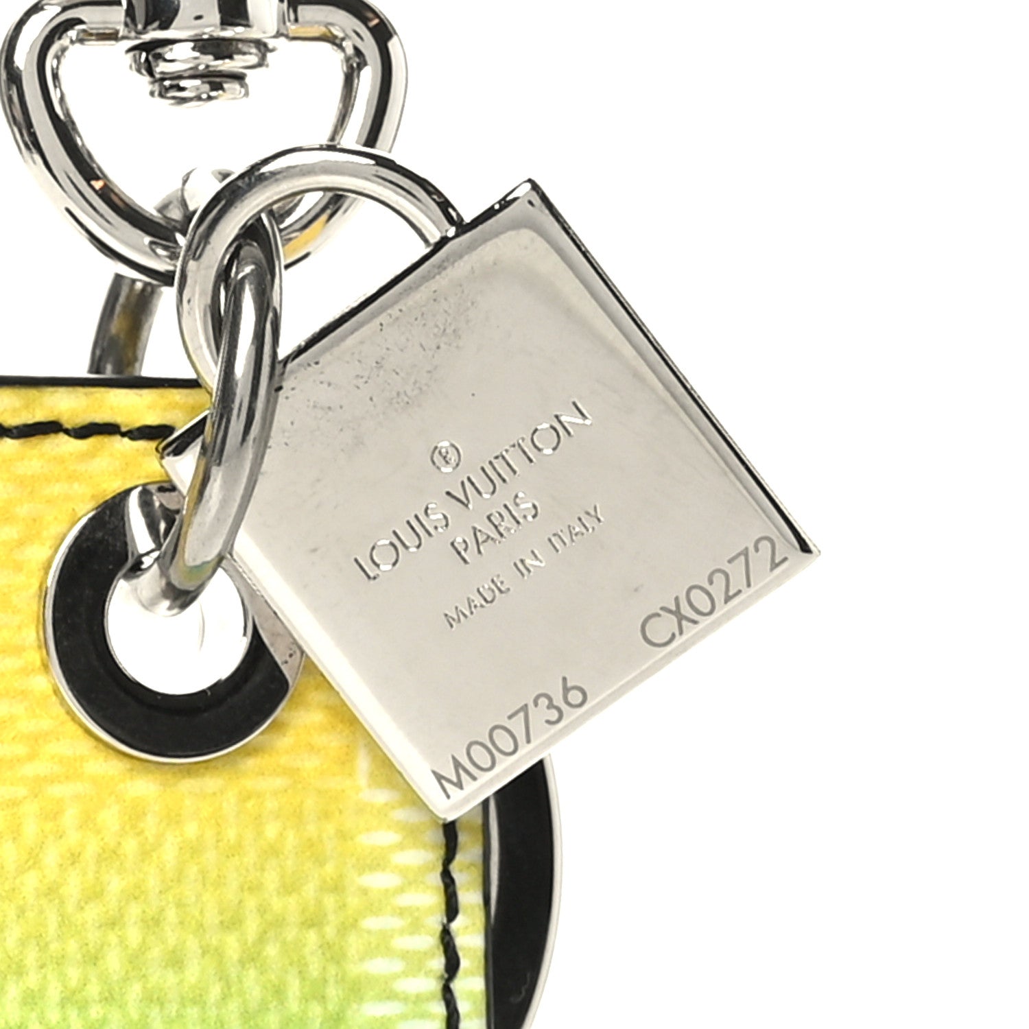 Louis Vuitton Damier Stripes Tab Key Holder Bag Charm Green 3 of 3